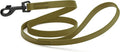 Dogline Biothane Waterproof Dog Leash Strong Coated Nylon Webbing with Black Hardware Odor-Proof Easy to Clean High Performance for Small or Large Dogs Made in USA 4 or 6 ft Lead, Olive Drab Green