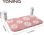 Cat Window Perch, Foldable Cat Window Hammock with Cute 3D Textured Flower Cover and Strong Suction Cups, Cordless Window Seat Bed for Indoor Cats (Pink, Large)