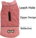 Reversible Dog Coats for Medium Dogs Waterproof Warm Puppy Jacket for Cold Winter,Pink M