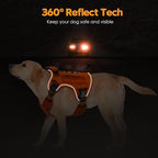 Heavy-Duty Tactical Dog Harness for Large Dogs, No Pull Adjustable Reflective Pet Vest with Molle System, K9 Military-Grade Control for Service Training, Outdoor & 10+ Breeds, Orange, XX-Large