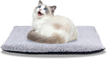 heated cat bed SelfSelf Heating Cat Dog Mat Advanced Extra Warm Thermal Pet Pad for Indoor Outdoor Pets with Removable Cover Non-Slip Bottom Washable Non Electric Warming Cat Bed Gray 19.68*27.56 inch