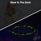 Cat Collar with Bells Breakaway, 3 Pack Moon and Star Cat Collar Reflective, Cute Kitten Collars with Pendant Glow in The Dark for Girl Boy Cats, 8"-12" Adjustable Safe Dog Puppy Kitty Collar