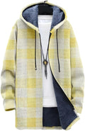 Oversized Full Zip Hoodie for Men Sherpa Fleece Lined Jacket with Hood Soft Warm Winter Coat with Pockets