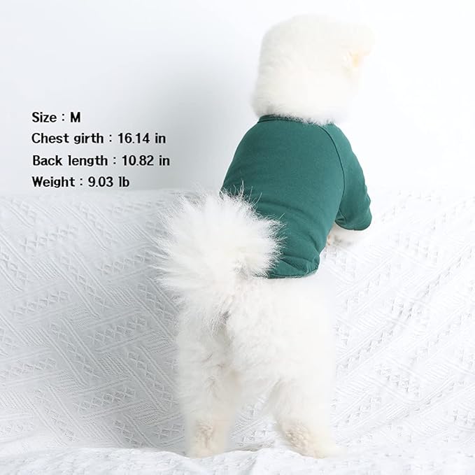 Dog Shirt for Small Dogs Plain T-Shirts Soft Breathable Dog Cotton Shirt pet Clothes (X-Small, Green)