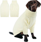 IECOii XL Dog Sweater,Winter Doggy Clothes for Large Dogs Girl Boy,Warm Pullover Soft Dog Sweater Turtleneck,Lightweight & Good Stretch for Active Dogs Like Beagle,Border Collie (White,XLarge)