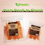 AFreschi Turkey Jerky Dog Treats – 4 oz, USA-Sourced Trukey, All-Natural, Hypoallergenic, High-Protein, Low-Fat, Healthy & Easily Digestible, Puppy & Training Snack