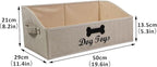 Large Dog Toy Basket Collapsible Dog Toy Box Fabric Trapezoid Dog Toy Bin Storage for organizing pet Toys/Blankets/leashes/Rope Toys/Clothing-Can be Personalized-KhakiStripe