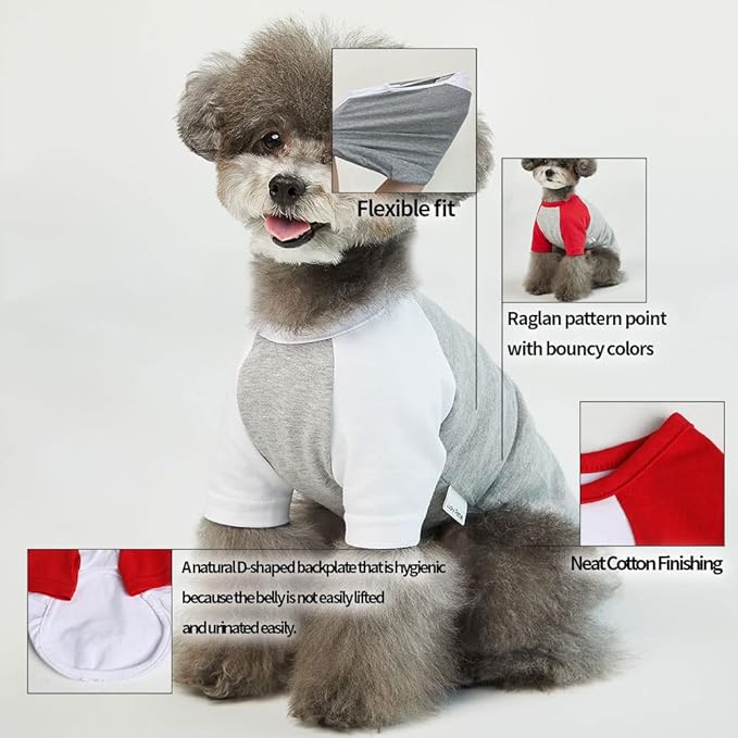 Dog Shirt for Small Dogs, Cotton, Gray