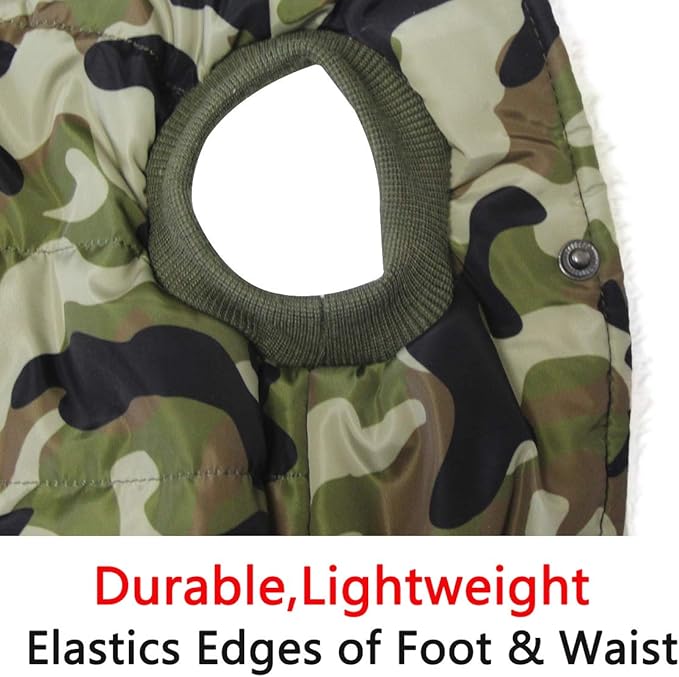 Fleece Lining Extra Warm Dog Hoodie in Winter for Large Dogs Jacket Pet Coats with Hooded,Green Camo XXL