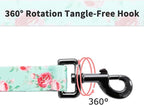 Ihoming Dog Collar and Leash Set for Daily Outdoor Walking Running Training, Floral Spring Design for Medium Boys Girls Dogs Cats Pets, M-Up to 45LBS