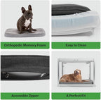 Diggs Snooz Memory Foam Dog Bed - Ideally Sized Revol Dog Crate Pad - Premium Orthopedic Pet Bed for Crate or Home - Grey, Medium