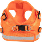 Travel Cat Harness and Leash Set - Adjustable Fit Mesh Cat Harness and Reflective Strap - Comfort Walking Vest for Kitten for Outdoor Walking, Hiking (Large, Orange)
