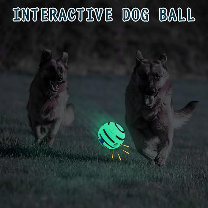 HYQ Glowing Interactive Dog Toy Ball - Squeaky for Small, Medium, Large Dogs and Puppies - Keeps Them Busy (Glow Ball, 2.75 Inch)