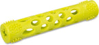 Messy Mutts Totally Pooched Huff'n Puff Stick | 10” x 2” TPR Puzzle Stick for Dogs | 2-in-1 Durable Interactive Toy and Tooth Cleaner | Green