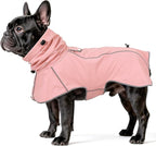 Reflective Dog Raincoat, Windproof & Waterproof Dog Rain Jacket, Adjustable Hooded Pet Poncho with Leash Hole for Small, Medium, Large Dogs(S-2XL) (Pink, Small)