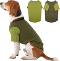 2 Pack Large Dog Shirts for Summer - Stretchy Breathable Cotton Dogs T-Shirt, Protect Skin Easy On and Off Dogs Clothes for French Bulldog, Pug, Daily Wear, Park, Travel, Beach Trips, Green