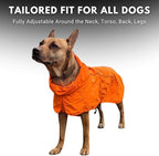 Spark Paws Dog Raincoat, Waterproof Windproof Rain Jacket, for Small Medium Large Extra Large Dogs, Reflective Breathable Full-Body Coverage Dry Suit - Orange - 4XL