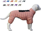 Lovelonglong Dog Coat - Warm Jacket, 4 Legs Covered Waterproof Windproof Reflective Dog Vest, Zippered Adjustable Outdoor Snow Jacket for Small to Large Dogs - Lotus Pink