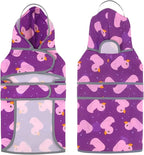 HDE Dog Raincoat with Clear Hood Rain Jacket Poncho for Small Medium Large Dogs Ducks Purple - XL