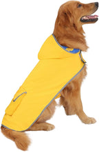HDE Reversible Dog Raincoat Hooded Slicker Poncho Rain Coat Jacket for Small Medium Large Dogs Ducks/Yellow - 3XL