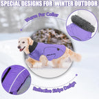 EMUST Dog Jackets for Winter, Cold Weather Coats for Dogs, Soft Winter Jackets for Medium Large Dog, Pet Vest for Small Medium Large Dogs, Purple, L