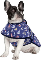 HDE Dog Raincoat Jacket Reflective Adjustable Hooded Pet Poncho Rain Coat with Leash Hole for Small to X-Large Dogs Nautical Boats - M
