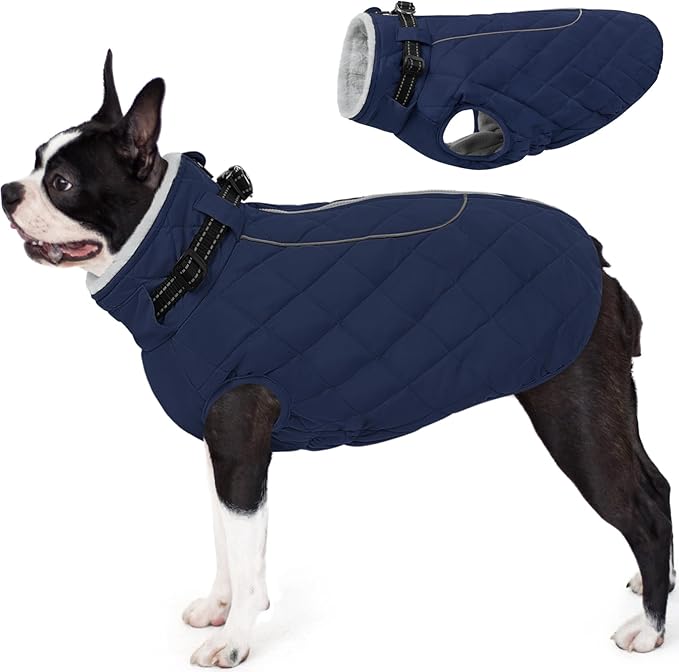 AOFITEE Small Dog Winter Coat, Waterproof Dog Winter Jacket with Zipper & Fleece Collar, Reflective Dogs Puffer Jacket, Small Pet Snow Coat Snowsuit for Yorkshire, West Highland
