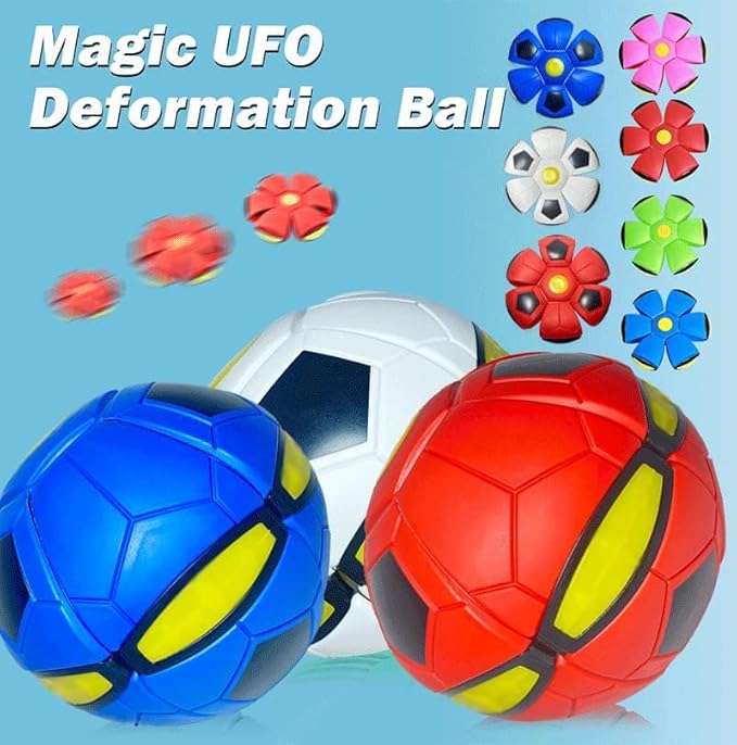 The Doggy Disc Ball for Small Medium Large Dogs, Portable Creative Flying Saucer Ball Stomp UFO Magic Balls, Decompression Pop Up Dog Toys Balls for Outdoor Sports Gifts (Football Red)
