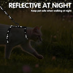 PAWCHIE Cat Harness with Leash and Collar Set - Escape Proof Adjustable Glow in The Dark Cat Harness for Kitty Outdoor Walking