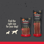 Canine Naturals | Natural Beef & Bully Sticks | 48 Count | Long-Lasting, Odor Free, High Protein Chews Made with 100% Real Bully | Bulk Carton Medium Sticks