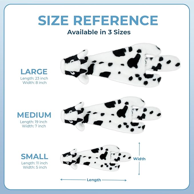 Best Pet Supplies Squeaky Dog Toys with Soft Durable Fabric for Small, Medium and Large Pets Interactive Toy for Indoor Play, Supports Active Biting and Play - Cow, Medium
