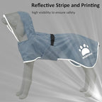 MAMORE Dog Raincoat Waterproof, Lightweight Adjustable Dog Rain Coat Hooded Poncho with Reflective Strip for Large Medium Small Dogs(Light Blue, X-Large)