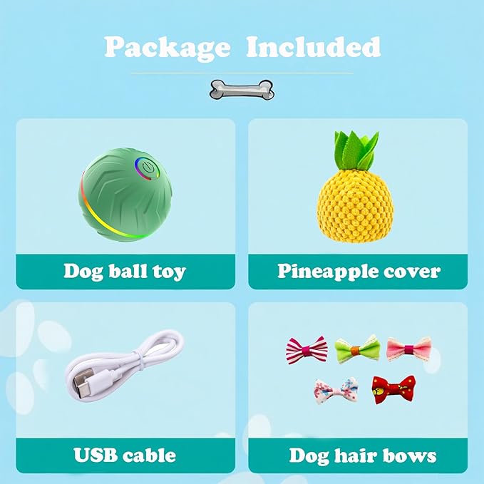 Interactive Dog Toys Dog balls, Automatic Moving Bouncing Rotating Interactive Dog Ball, Durable Motion Activated Automatic Rolling Ball Toys for Puppy Small Medium Large Dogs, Anti Boredom Dog Toys