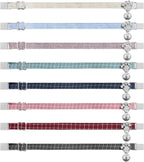 Personalized Breakaway Cat Collars - Magnetic Buckle, Bell - Safety Quick Release, Customized for Girls & Boys Cats- (Checkered-Cyan)