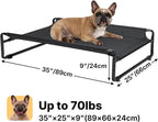 Veehoo Original Outdoor Elevated Dog Bed, Cooling Raised Dog Cot for Medium Dogs, Portable Standing Pet Hammock Platform with Washable Breathable Mesh, No-Slip Feet, Medium, Black, CWC2201