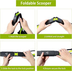 28" Foldable Pooper Scooper with Bag Dispenser & Rolls – Compact One-Hand Pickup, Heavy-Duty Design for Yard & Daily Walks
