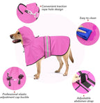 Dog Raincoat, Waterproof Coat with Hood Reflective Pet Rain Jacket with Leash Hole, Lightweight Dog Slicker Poncho for Walking (Pink, XX-Large)