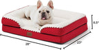 Bedsure Orthopedic Dog Bed Medium Size Dogs - Washable Medium Dog Cat Bed Waterproof, Comfort Pet Couch Sofa with Washable Removable Cover, Pets Bed with Nonskid Bottom, Red, 28"