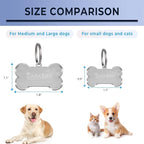 Dog Tags Personalized for Pets,Dog Name Tags QR Code,No Subscription Fees,Modifiable Pet Online Profile,Stainless Steel,No App Required,for Dogs and Cats Small,Medium,Large(Dog Bone,Regular)