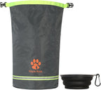Dog Food Travel Bag - 84 Cups/26 lbs Capacity | Leak-Proof, Water-Resistant Dog Food Storage Container for Travel, Camping, RV & Outdoor | Collapsible, Easy-to-Clean Kibble Bag (Grey)