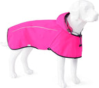Mile High Life Dog Raincoat, Adjustable Waterproof Pet Rain Jacket, Reflective Hooded Poncho for Small Medium Large Dogs, Lightweight Breathable Pet Rain Coat (Hot Pink,XL Chest 31"-37")