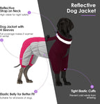 SUNFURA Full Body Dog Coat - Warm Fleece Jacket for Medium Dogs, Turtleneck Winter Coats with Harness, Reflective Dog Snowsuit Windproof Puffer Jackets with Legs for Boston Terrier, Hot Pink M