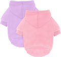 Idepet Pet Dog Hoodies 2 Pack with Pocket, Dog Outfits for Small Pets Chihuahua Clothes Warm Coat Jacket Autumn Puppy Sweatshirt Cats Clothing