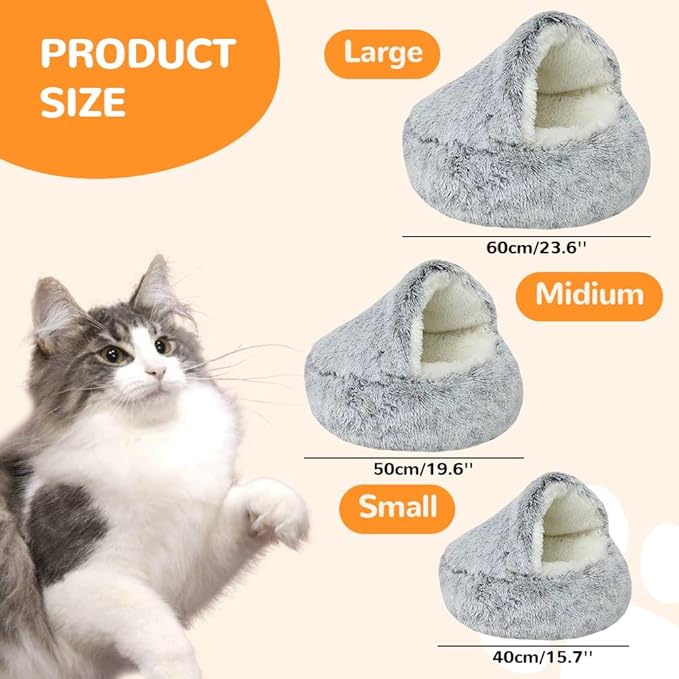 Lapcatz Nest Bed, 2026 Upgraded Cat Beds for Indoor Cats, Portable Fluffy Pet Bed, Durable Covered Cat Bed for Indoor Use, Soft Puppy Bed for Pet Owners (Green, Large)