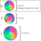 FineInno 4 pcs Light Up Dog Balls Flashing Elastic Ball Glow in The Dark Interactive Pet Toys for Puppy, Cats, Dogs