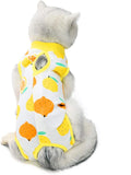 Cat Professional Surgical Recovery Suit,E-Collar Alternative for Cats Dogs,After Surgery Wear, Pajama Suit,Home Indoor Pets Clothing (M (6-8 1bs), Lemon)