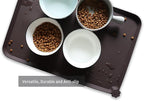 Hoki Found L Silicone Non Slip Pet Dog Cat Bowl Mats - Waterproof Dog Cat Food Mats - Dark Oak