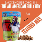 Bully Boy's Famous Chicken Training Nibs Dog Treats | Free from Wheat, Corn, Soy, or Gluten | USA Sourced Ingredients | with Smokehouse Chicken | Made in Utah | 7 oz - 3 Pack