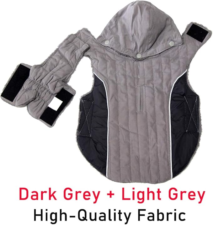 Fleece Dog Hoodie for Small Dogs Super Warm Puppy Jacket for Cold Winter Dog Coats,Grey XS