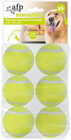 ALL FOR PAWS Interactive Super Bounce Tennis Balls Dog Toy, Pet Safe Toys for Exercise and Training, 2.5 Inch Diameter (6 Pack)